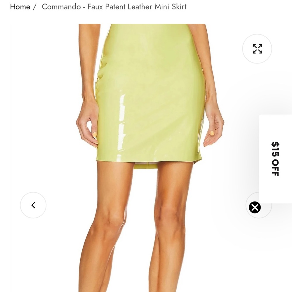 Commando Glossy Mini Skirt - Bright Lime
